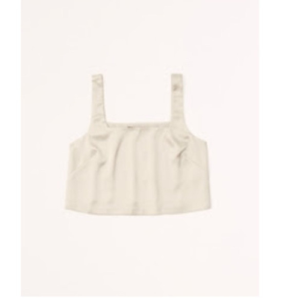 Abercrombie & Fitch Satin Square Neck Crop Top